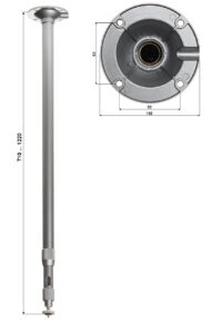 Телескопічна стельова кронштейна BR -60x120 - Зображення 4